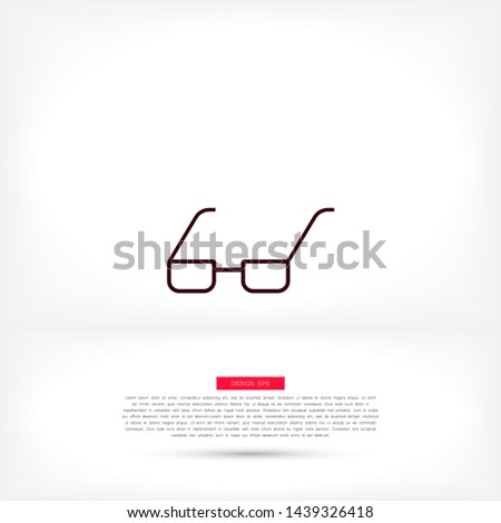 Vector Glasses Icon . Lorem Ipsum Illustration design