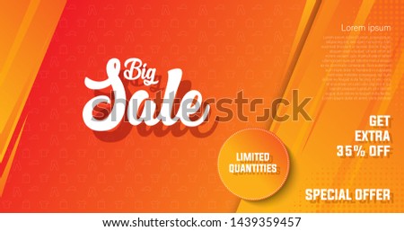 Big sale banner, special offer, get extra 35% off. Sales banner for digital and print. Eps10.