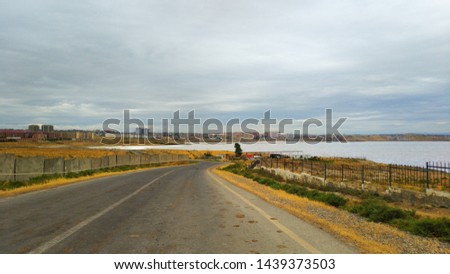 Masazir salt lake road Azerbaijan Royalty-Free Stock Photo #1439373503