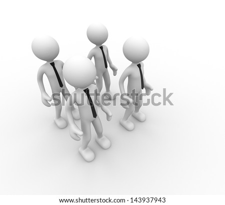 3d people - men, person in group. Team