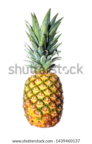 Pineapple. Golden Pineapple. Isolated on white. Room for text. Clipping path. Clip Art Photography. 
 Royalty-Free Stock Photo #1439460137