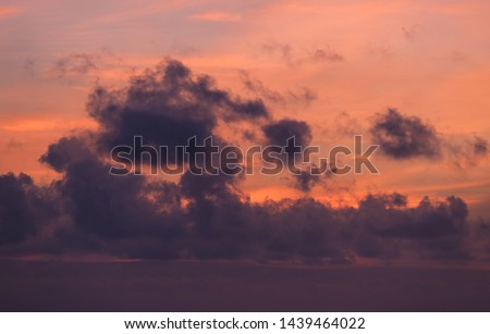 Beautiful sunrise or sunset sky on the beach. Sunset sky into the sea with wave, horizon, blue and gold sky. high-quality stock photo image of beauty landscape with sunrise over sea in nature