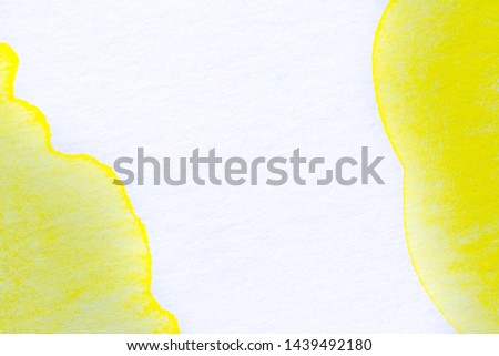 Artwork. Close up of yellow watercolor painting art background, Abstract watercolor painting art. Hand drawing in color orange on hot toned. Watercolor texture for card or creative banner design.