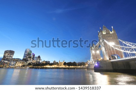 London downtown River Thames and Tower bridge cityscape London England