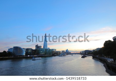 London downtown and River Thames cityscape London England