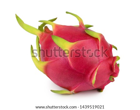 dragon fruit isolated on white background with clipping path