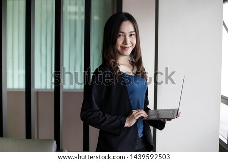 Business woman secretary asia on white background.