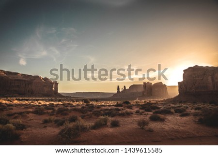 Monument valley Utah at sunset
