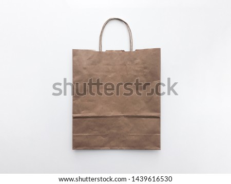 Paper Shopping Bag on white background. Mock up. High resolution