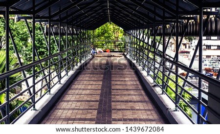 A pedestrian footbridge in Kuala Lumpur.