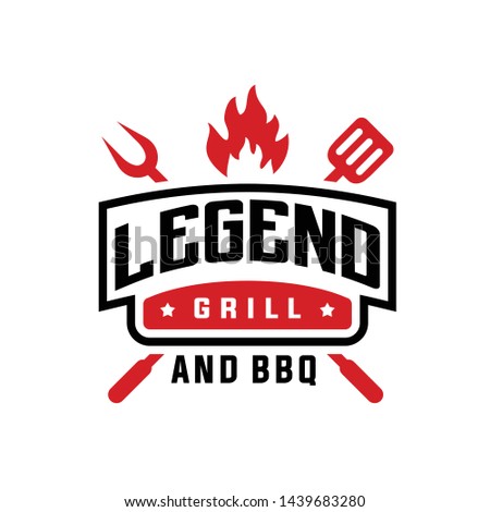 Vintage Grill Barbeque Logo Design Vector Inspiration for restaurant