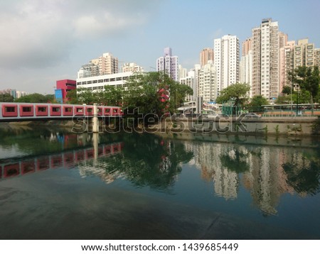 City reflections of the Hong Kong
