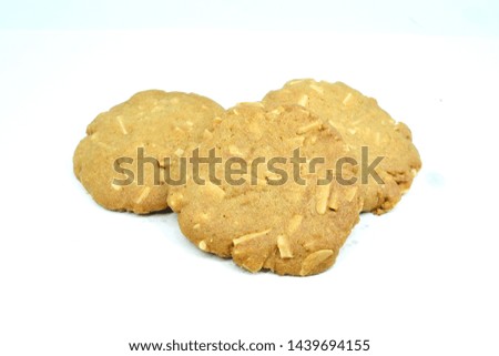 Sweet almond cookies isolated on white background