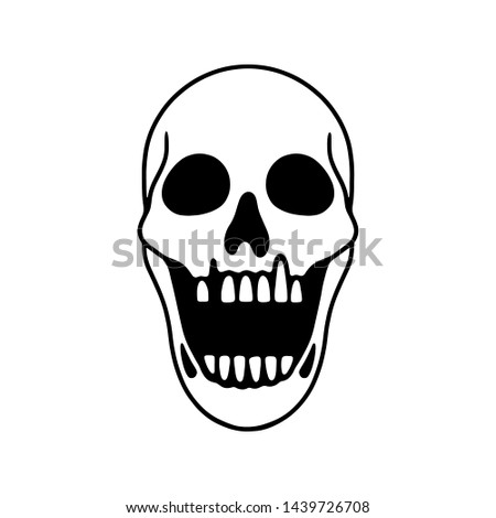 Skeleton skull on white background