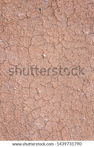 Cracked Land, Soil Texture, Faded, Strong Reds, Yellow soil with small pebble. Dry soil rough texture
