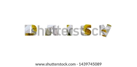 lettering with daisies isolated on white background
