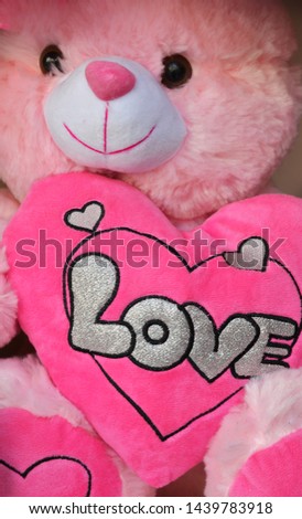 cute pink teddy bear and love and romance
