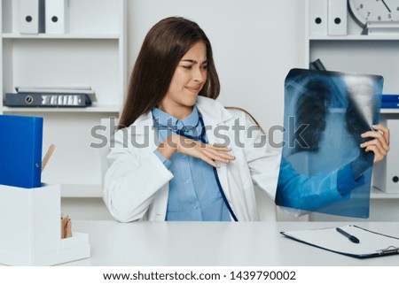 Female doctor medicine x-ray expert office job professional