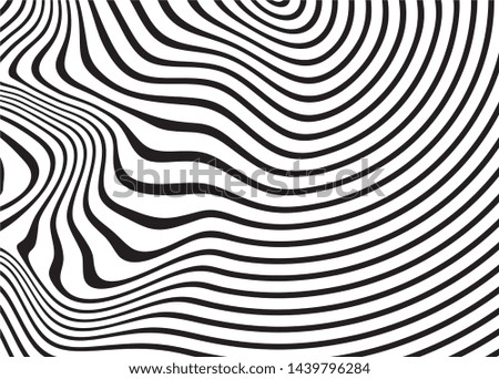 Modern black and white abstract pattern of wavy lines. For covers, business cards, banners, prints on clothes, wall decorations, posters, canvases, sites. Vector illustration