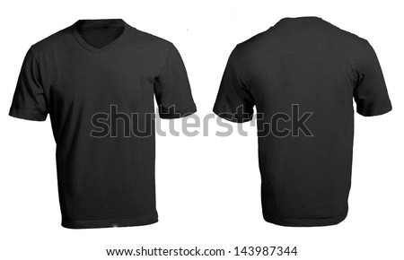 Black male's v-neck shirt template