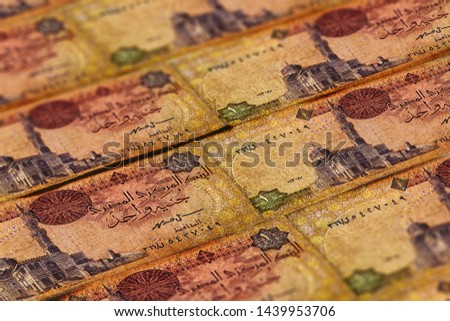 Money of Egypt. Egyptian pound background. One pound