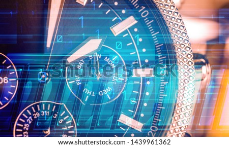 Men's mechanical watch on  background