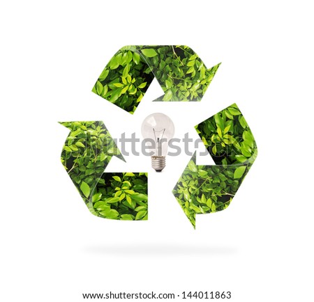 natural recycle sign on isolate background
