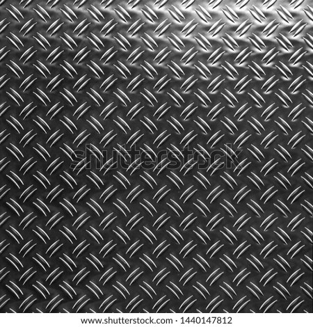 Anti slip gray metal plate with diamond pattern