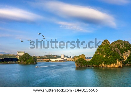 Quang Ninh Planning, Fair and Exhibition Area or dolphins house. Halong City, Vietnam. Near Halong Bay, UNESCO World Heritage Site. Popular landmark, famous destination of Vietnam.