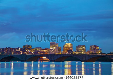 Washington, DC cityscape at the night time