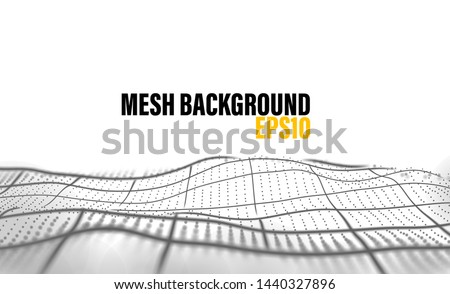 Mesh background with black line and dots
