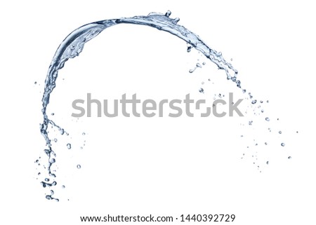 Closeup shot of water splash isolated on white background.