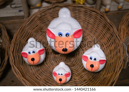 animal ceramic toy in the market.