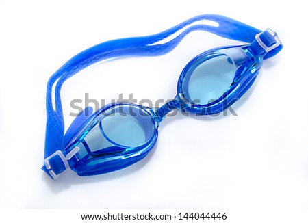 Glasses for swimming Isolated on a white background Royalty-Free Stock Photo #144044446