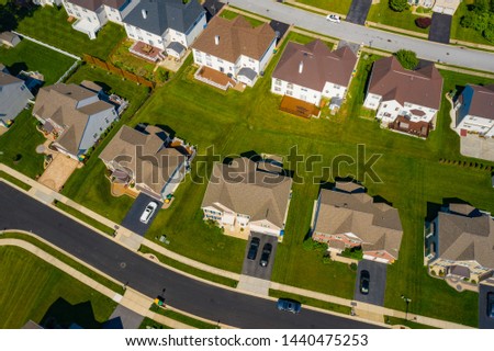 Aerial photo residential upscale homes in Brookside Delaware USA