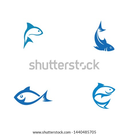 Fish icon illustration logo template design