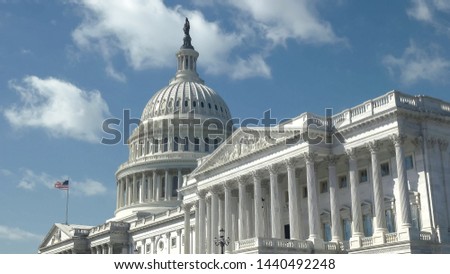 oblique view of the east side of the capitol building in washington dc