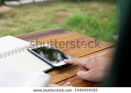 Mobile Smart phone on wood table