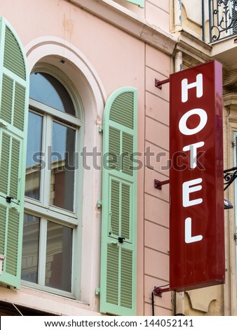 hotel, symbolic photo for hospitality, travel, service. sign of a hotel