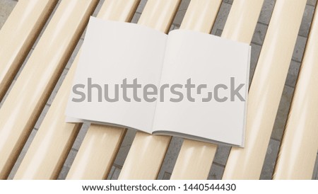Mock up with an empty book with a background. Template for advertisement. 3D rendering.