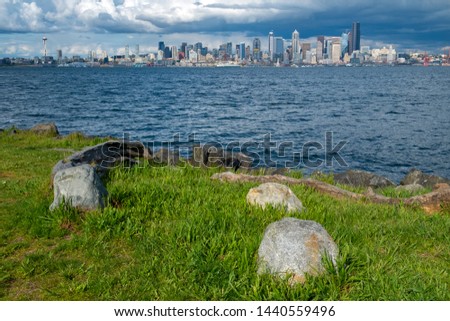Seattle downtown scenery alki beach