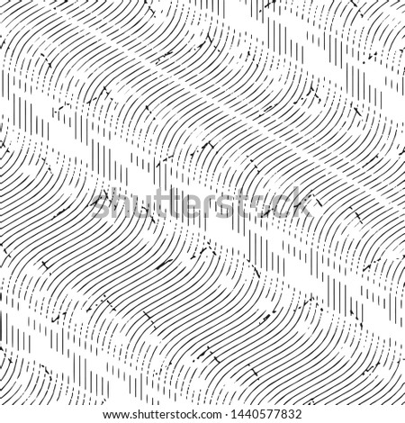 Abstract grunge grid stripe halftone background pattern. Black and white line vector illustration