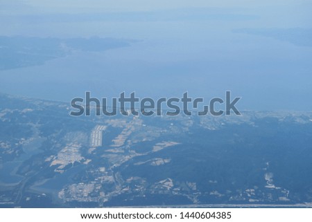 Scenery of daytime aerial photography of Japan