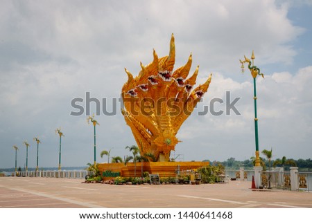 Travel to Naga City, next to the Mekong River, Tai Temple, Nong Khai Province, Thailand