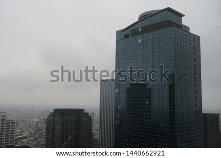 Landscape of urban skyscrapers in Tokyo, Japan