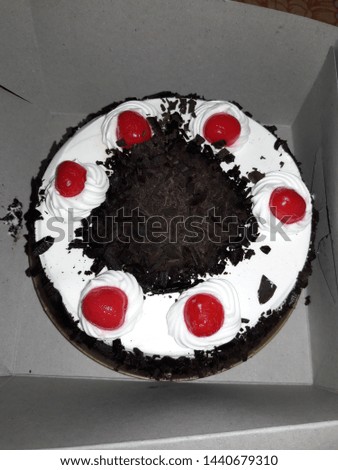 a  picture of delicious black forest birthday cake