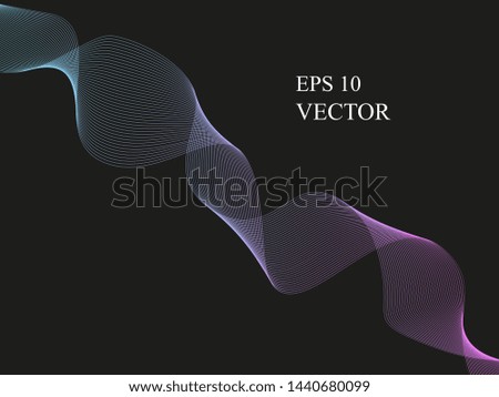 EPS 10 vector. Curved lines and waves. Futuristic concept.