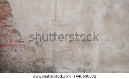 Cement wall with red brick