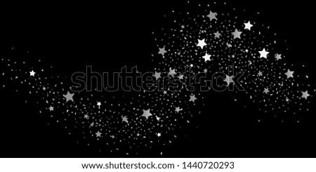 Silver glitter confetti. Abstract design element. Christmas, New Year holiday celebration background. Invitation background. Star silver shine. Christmas light background.