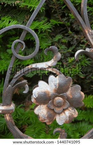 old decorative Iron work with flowers from Austro-Hungarian Empire